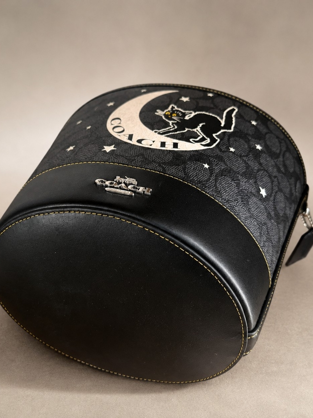 Coach Black Moon & Cat Bucket Shoulder Bag - Picture 3 of 4